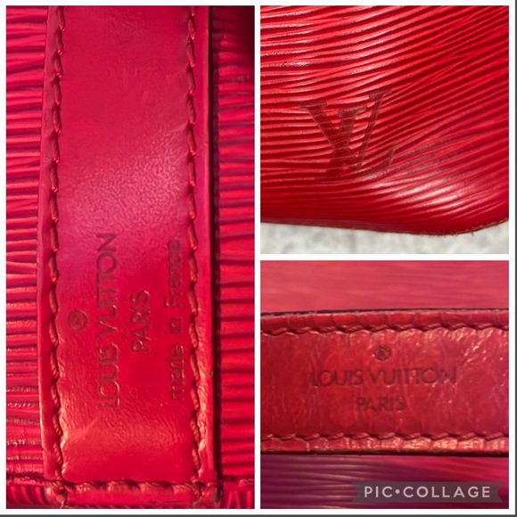 Louis Vuitton NoΓ© Epi Leather Drawstring Bucket Shoulder Bag Purse in Red AR1915 - Picture 15 of 17